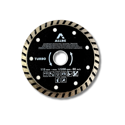 Beton-Diamanttrennscheibe 230 mm, 22,2 mm, Segment 7 mm, Betonbewehrtes Mauerwerk Turbo